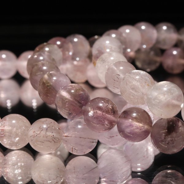 画像4: ブレス　モンドクォーツエレスチャル＜タンザニア産＞　淡い　丸　約8mm　日本製　品番：18770