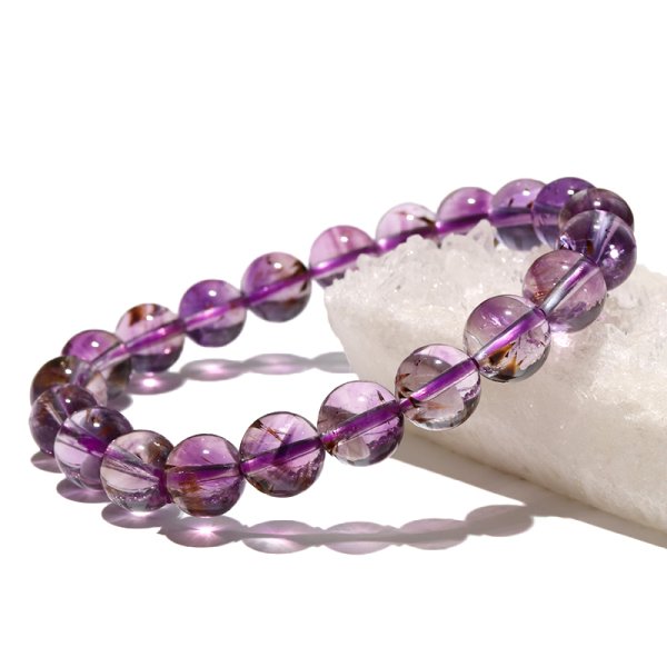 画像4: ブレス　カコクセナイトインアメジスト＜ブラジル産＞　丸　約8.5mm　品番：18814