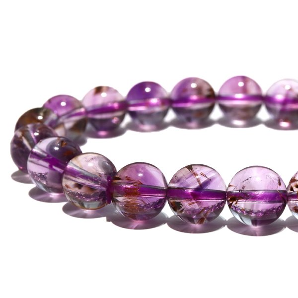 画像3: ブレス　カコクセナイトインアメジスト＜ブラジル産＞　丸　約8.5mm　品番：18814