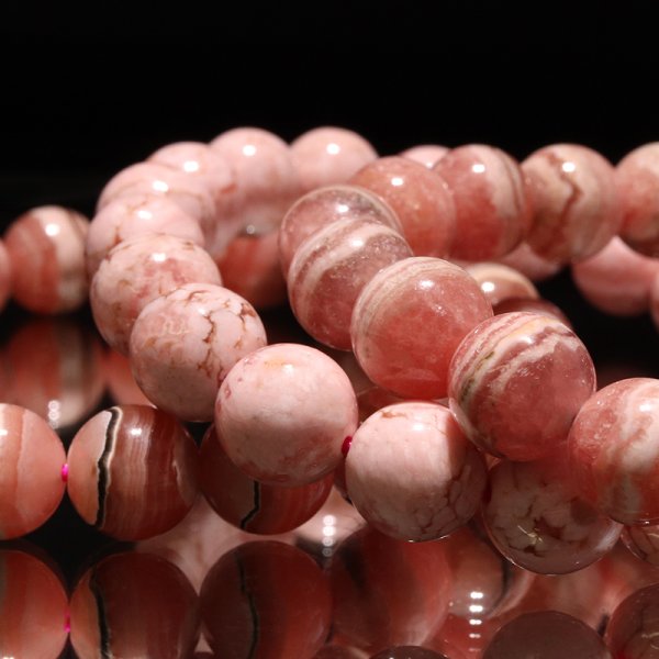 画像5: ブレス　縞インカローズ＜アルゼンチン産＞　丸　約9mm　品番：18867