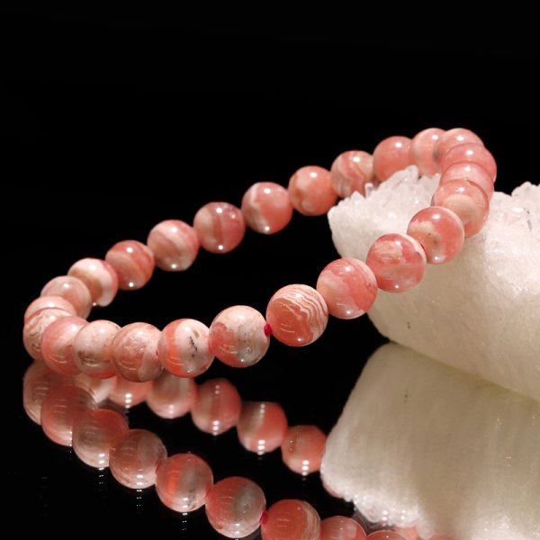 画像6: ブレス　縞インカローズ＜アルゼンチン産＞　丸　約7.5mm　品番：18869