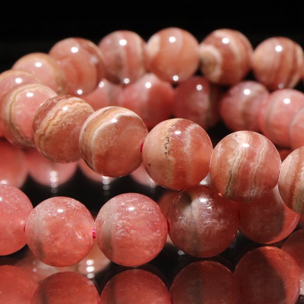 画像4: ブレス　縞インカローズ＜アルゼンチン産＞　丸　約8.5mm　品番：18868