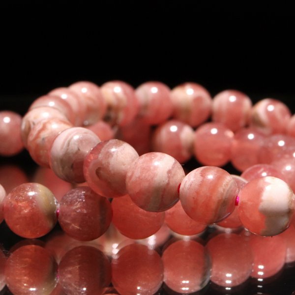 画像5: ブレス　縞インカローズ＜アルゼンチン産＞　丸　約7.5mm　品番：18869