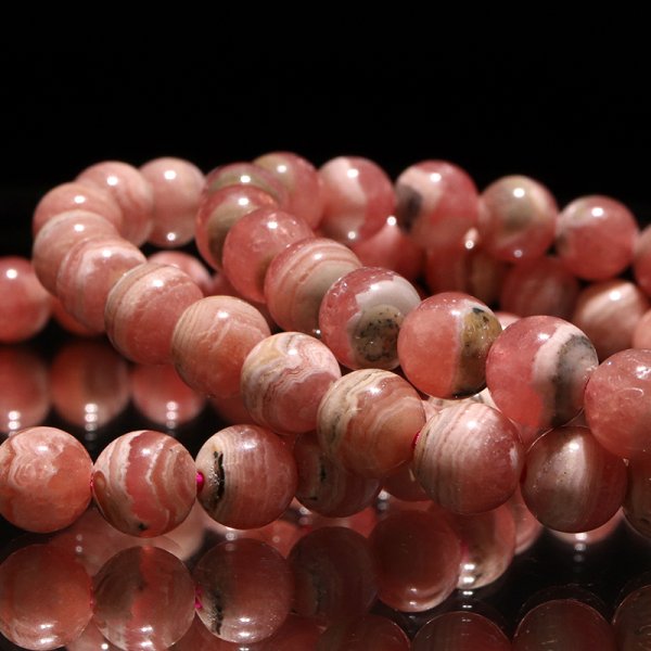 画像4: ブレス　縞インカローズ＜アルゼンチン産＞　丸　約7.5mm　品番：18869