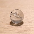 バラ石　水入り水晶　丸　約15.5ｍｍ　穴あり　品番：18881