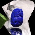 ペンダントトップ　ヒキュウ　ラピスラズリ　アフガニスタン産　穴あり　貔貅　ひきゅう　風水　品番：18909