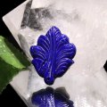 ペンダントトップ　葉　ラピスラズリ　アフガニスタン産　穴あり　風水　品番：18915