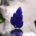 ペンダントトップ　葉　ラピスラズリ　アフガニスタン産　穴あり　風水　品番：18916