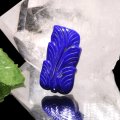 ペンダントトップ　葉　ラピスラズリ　アフガニスタン産　穴あり　風水　品番：18914