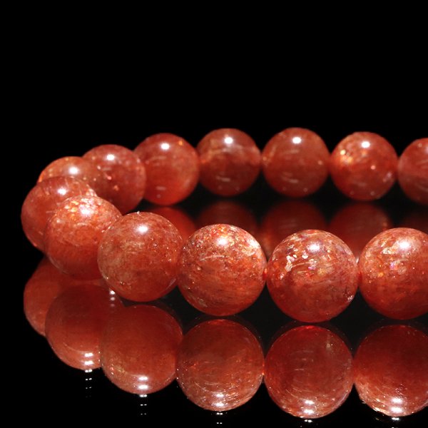 画像3: ブレス　サンストーン＜タンザニア産＞　丸　約11mm　品番：18929