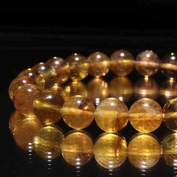 画像3: ブレス　モンドクォーツエレスチャル＜タンザニア産＞　AAAランク　イエロー系　丸　約9mm　日本製　品番：18998