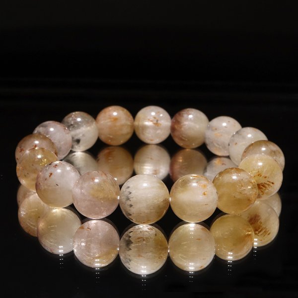 画像6: ブレス　モンドクォーツエレスチャル＜タンザニア産＞　淡　イエロー系　丸　約12mm　日本製　品番：18996