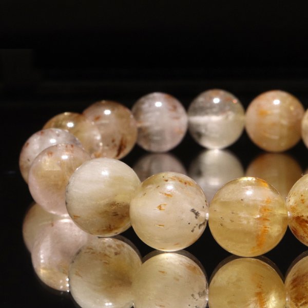 画像3: ブレス　モンドクォーツエレスチャル＜タンザニア産＞　淡　イエロー系　丸　約12mm　日本製　品番：18996