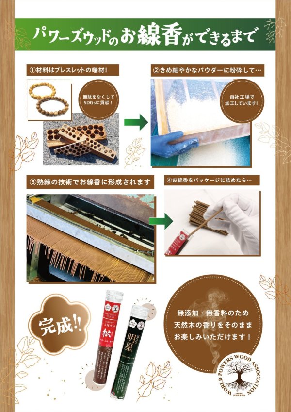 画像7: 【まとめ買い割引可能！】【パワーズウッド】　線香　上級木　約15〜20本　無香料　無添加　日本製　品番：18999