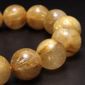 ブレス　ルチルクォーツ＜ブラジル産＞　丸　約15mm　品番：19013