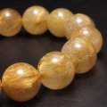 ブレス　ルチルクォーツ＜ブラジル産＞　丸　約14.5mm　品番：19014