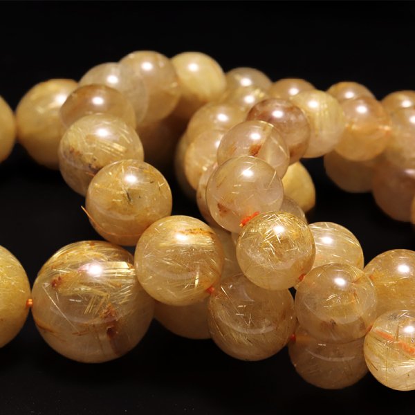 画像4: ブレス ルチルクォーツ<ブラジル産> 丸 約12mm 品番:19017