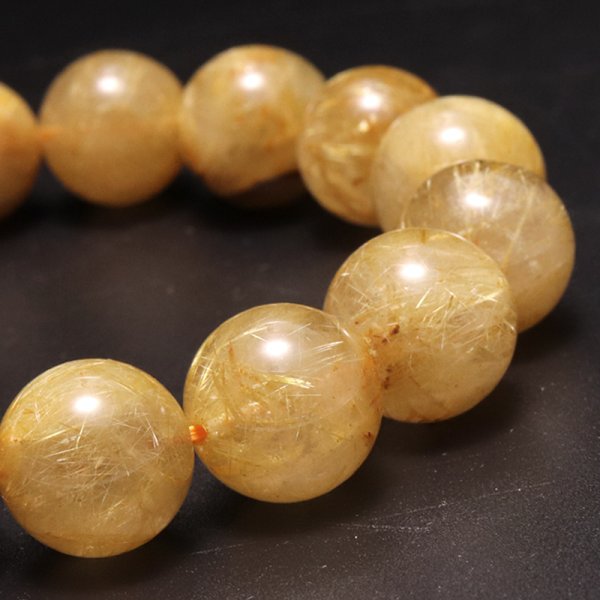 画像1: ブレス　ルチルクォーツ＜ブラジル産＞　丸　約13.5mm　品番：19015