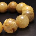 ブレス　ルチルクォーツ＜ブラジル産＞　丸　約15.5〜17.5mm　品番：19012