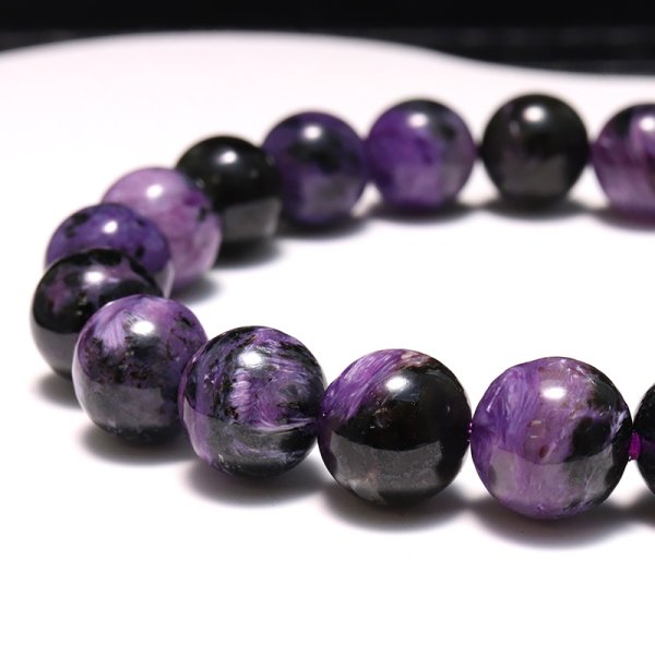 画像3: ブレス　ブラックチャロアイト＜ロシア産＞　丸　約10mm　品番：19075