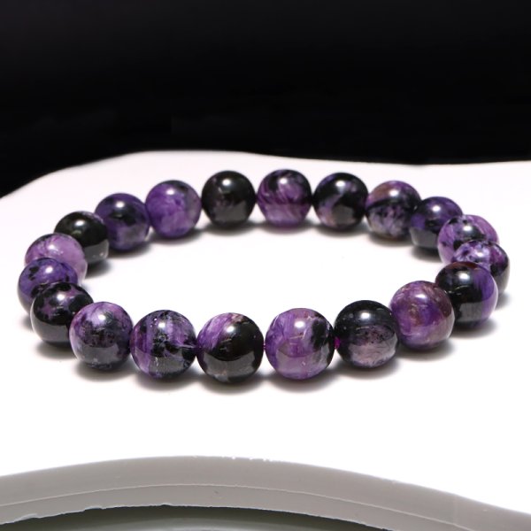 画像7: ブレス　ブラックチャロアイト＜ロシア産＞　丸　約10mm　品番：19075