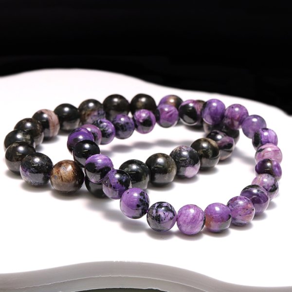 画像5: ブレス　ブラックチャロアイト＜ロシア産＞　丸　約10mm　品番：19075