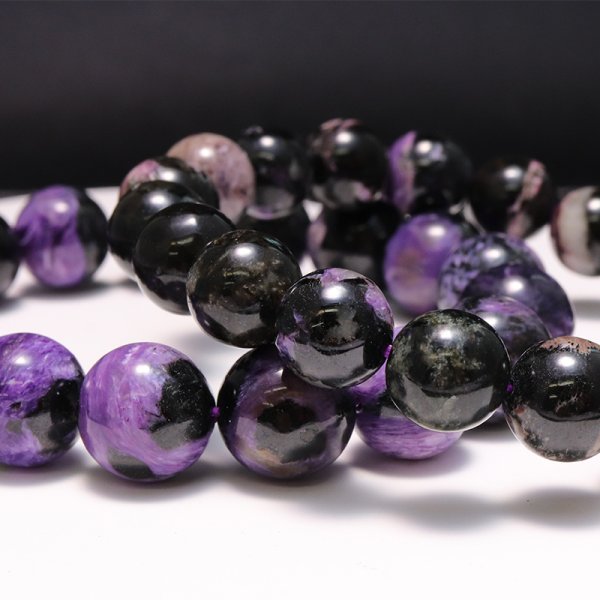 画像4: ブレス　ブラックチャロアイト＜ロシア産＞　丸　約10mm　品番：19075