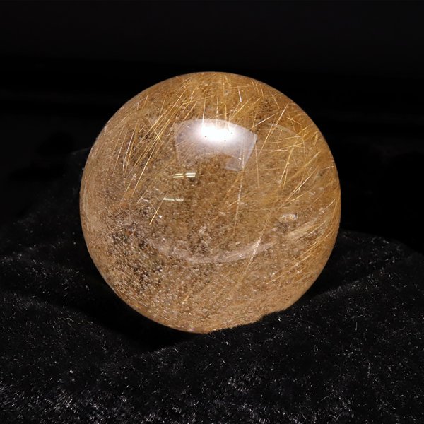 画像4: 【一点物】丸玉　ルチル入りマニハール水晶　インド　マニハール地方産　約36mm　桐箱入り　ヒマラヤ水晶　品番：19086