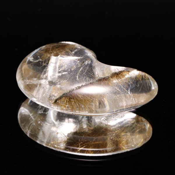 画像5: 勾玉　ルチル入りマニハール水晶　インド　マニハール地方産　約22〜25×33〜35mm　桐箱入り　ヒマラヤ水晶　品番：19079