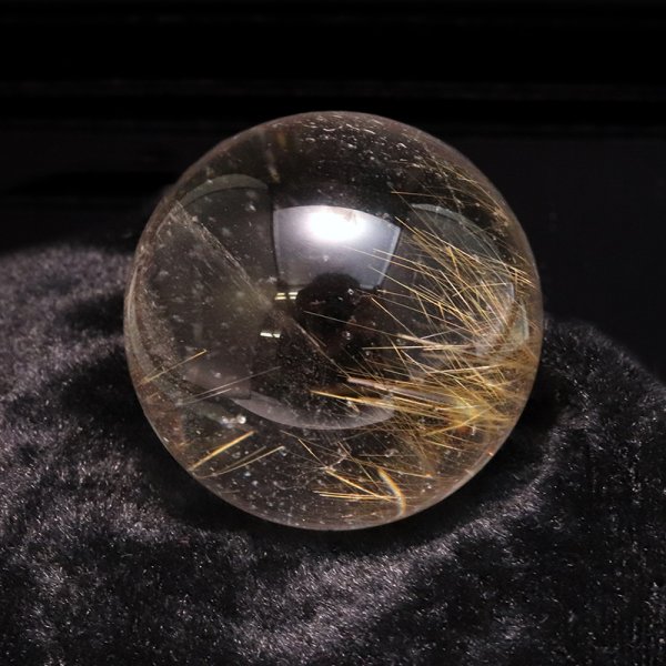 画像4: 【一点物】丸玉　ルチル入りマニハール水晶　インド　マニハール地方産　約36mm　桐箱入り　ヒマラヤ水晶　品番：19088