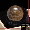 【一点物】丸玉　ルチル入りマニハール水晶　インド　マニハール地方産　約33mm　桐箱入り　ヒマラヤ水晶　品番：19091