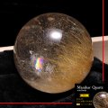 【一点物】丸玉　ルチル入りマニハール水晶　インド　マニハール地方産　約41mm　ヒマラヤ水晶　品番：19082