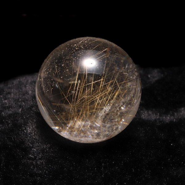 画像4: 【一点物】丸玉　ルチル入りマニハール水晶　インド　マニハール地方産　約26mm　桐箱入り　ヒマラヤ水晶　品番：19101