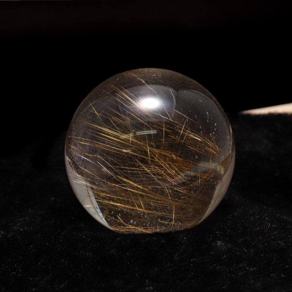 画像3: 【一点物】丸玉　ルチル入りマニハール水晶　インド　マニハール地方産　約27mm　桐箱入り　ヒマラヤ水晶　品番：19097