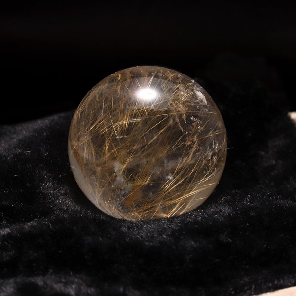 画像3: 【一点物】丸玉　ルチル入りマニハール水晶　インド　マニハール地方産　約24mm　桐箱入り　ヒマラヤ水晶　品番：19103