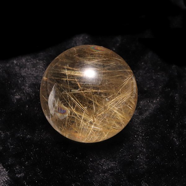 画像4: 【一点物】丸玉　ルチル入りマニハール水晶　インド　マニハール地方産　約26mm　桐箱入り　ヒマラヤ水晶　品番：19102