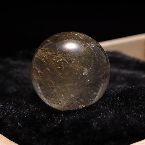 画像3: 【一点物】丸玉　ルチル入りマニハール水晶　インド　マニハール地方産　約20mm　桐箱入り　ヒマラヤ水晶　品番：19112