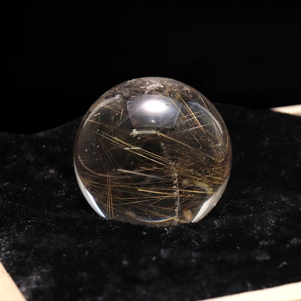 画像3: 【一点物】丸玉　ルチル入りマニハール水晶　インド　マニハール地方産　約24mm　桐箱入り　ヒマラヤ水晶　品番：19104