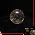 【一点物】丸玉　ルチル入りマニハール水晶　インド　マニハール地方産　約22mm　桐箱入り　ヒマラヤ水晶　品番：19107