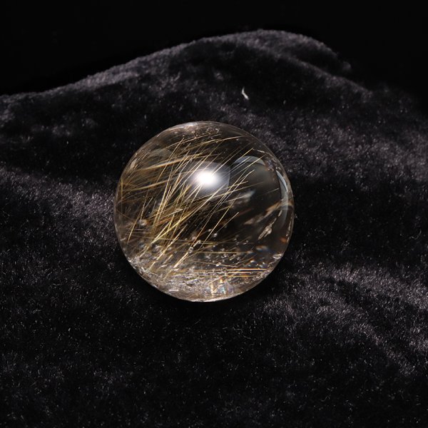 画像4: 【一点物】丸玉　ルチル入りマニハール水晶　インド　マニハール地方産　約22mm　桐箱入り　ヒマラヤ水晶　品番：19108