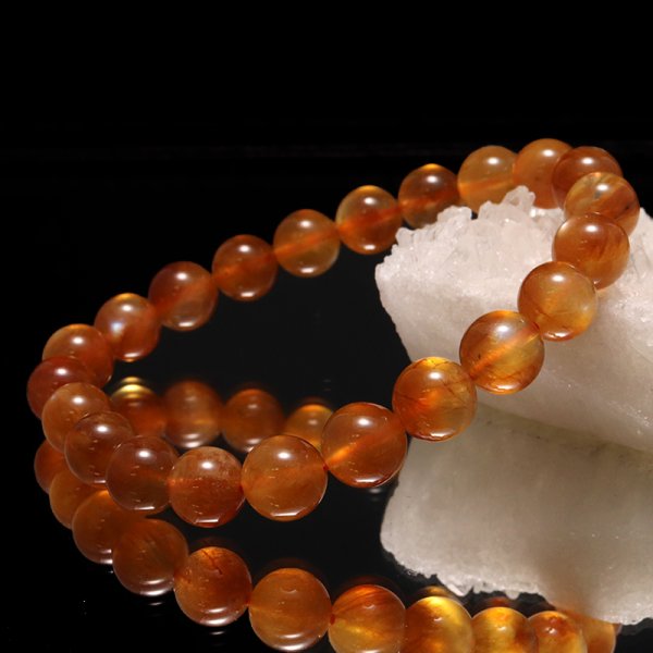 画像6: 【売切50%OFF（表示価格が割引後の金額）】ブレス　天然フェルドスパープラジオクレースムーンストーン＜チベット産＞　丸　約10mm　品番：17209