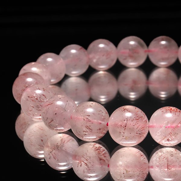 画像3: ブレス　ピンクゲーサイトインクォーツ＜ブラジル産＞　丸　約10.5mm　品番：19146
