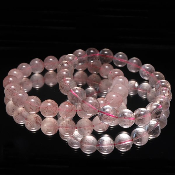 画像5: ブレス　ピンクゲーサイトインクォーツ＜ブラジル産＞　丸　約10.5mm　品番：19146
