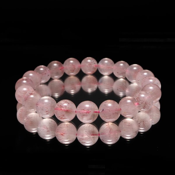画像7: ブレス　ピンクゲーサイトインクォーツ＜ブラジル産＞　丸　約10.5mm　品番：19146