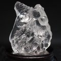 【一点物】彫り物　水晶　龍　ブラジル産　台付き　品番：19217