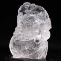 【一点物】彫り物　水晶　龍　ブラジル産　台付き　品番：19231