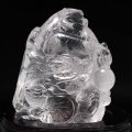 【一点物】彫り物　水晶　龍　ブラジル産　台付き　品番：19221