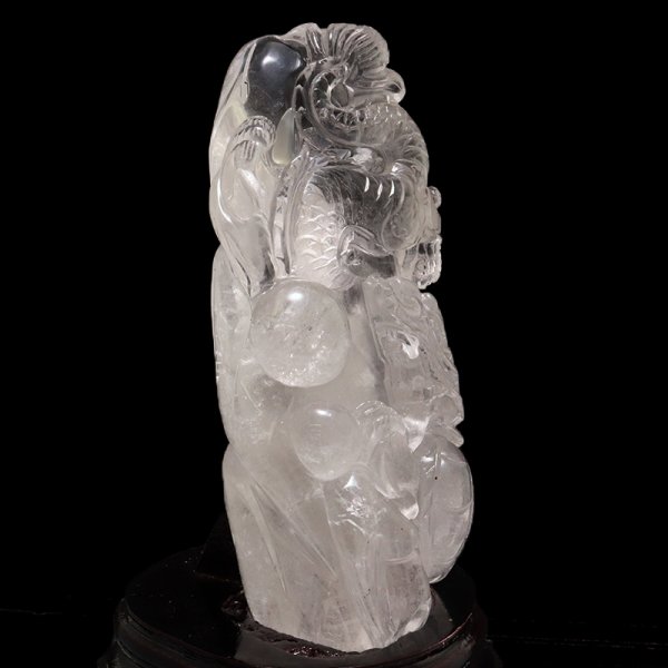 画像3: 【一点物】彫り物　水晶　龍　ブラジル産　台付き　品番：19225