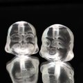天然石パーツ　布袋様　水晶　縦穴　約1.3cm×約1.3cm　品番：19252