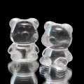天然石パーツ　熊（くま）　水晶　横穴　約1.3cm×約1.7cm　品番：19248